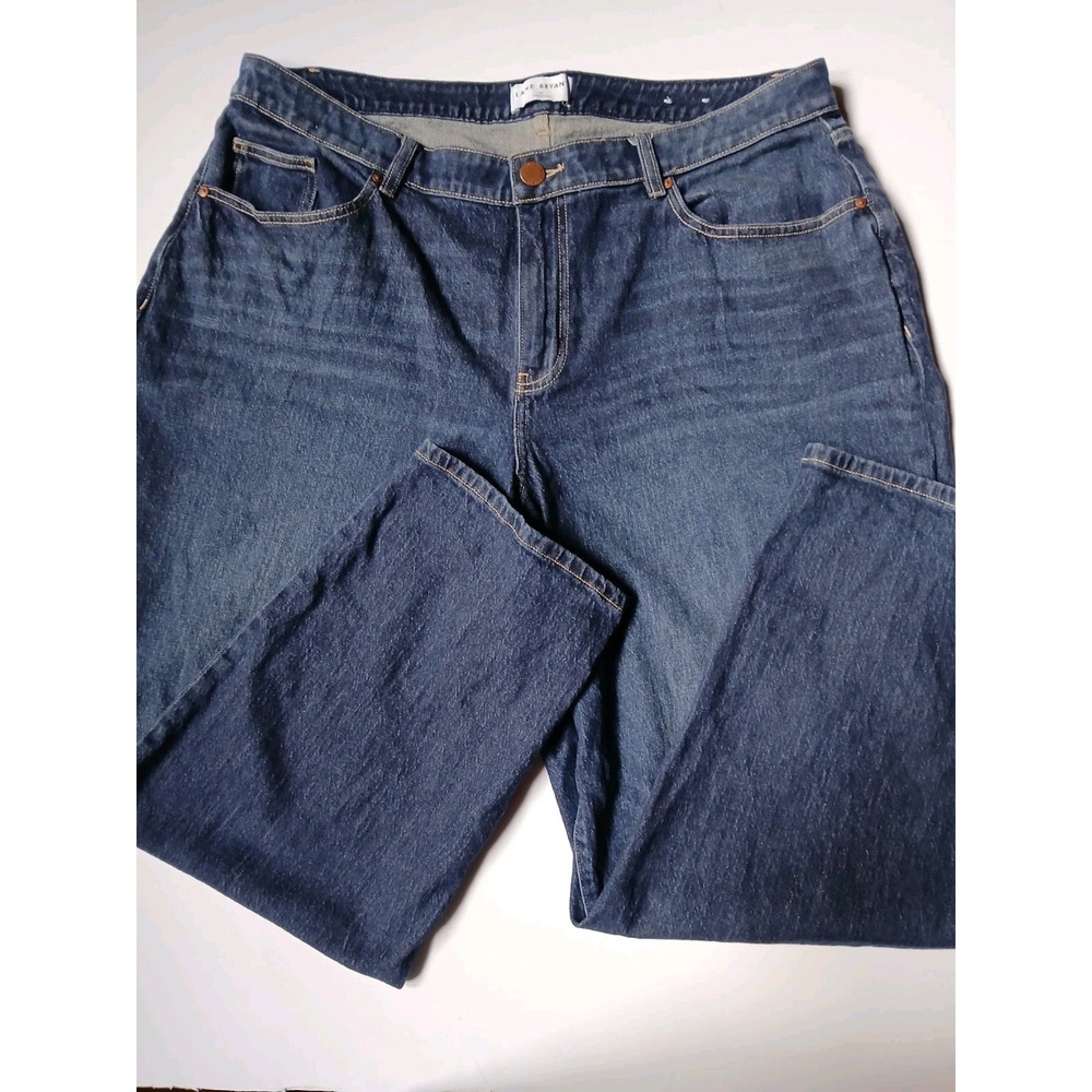 Lane Bryant Size 18 Mid-Rise Boyfriend Jeans Blue Denim Signature Fit Flex Magic